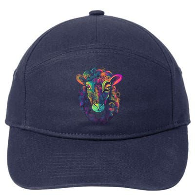 Graffiti Pop Art Of Sheep Animal Graphic Tees For 7-Panel Snapback Hat