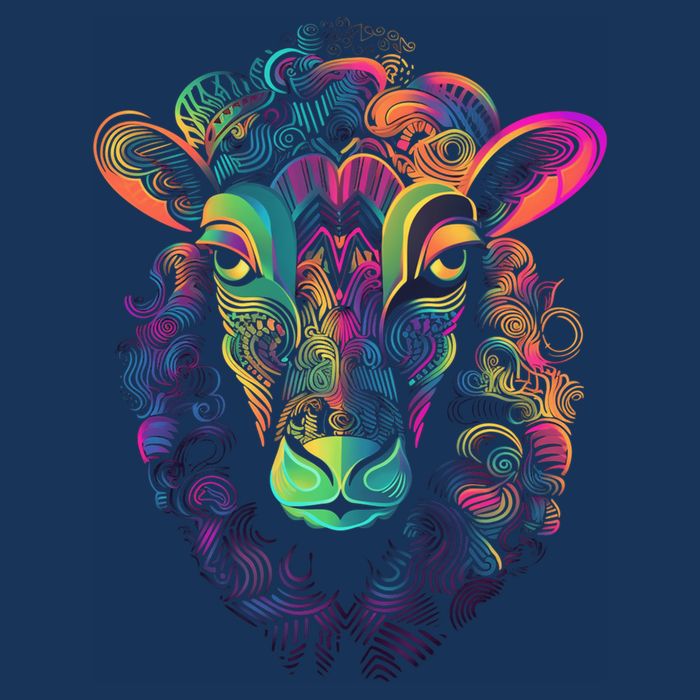 Graffiti Pop Art Of Sheep Animal Graphic Tees For 7-Panel Snapback Hat