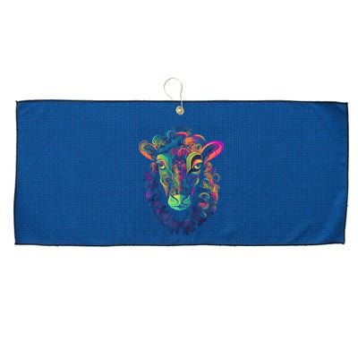 Graffiti Pop Art Of Sheep Animal Graphic Tees For Large Microfiber Waffle Golf Towel