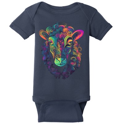 Graffiti Pop Art Of Sheep Animal Graphic Tees For Baby Bodysuit