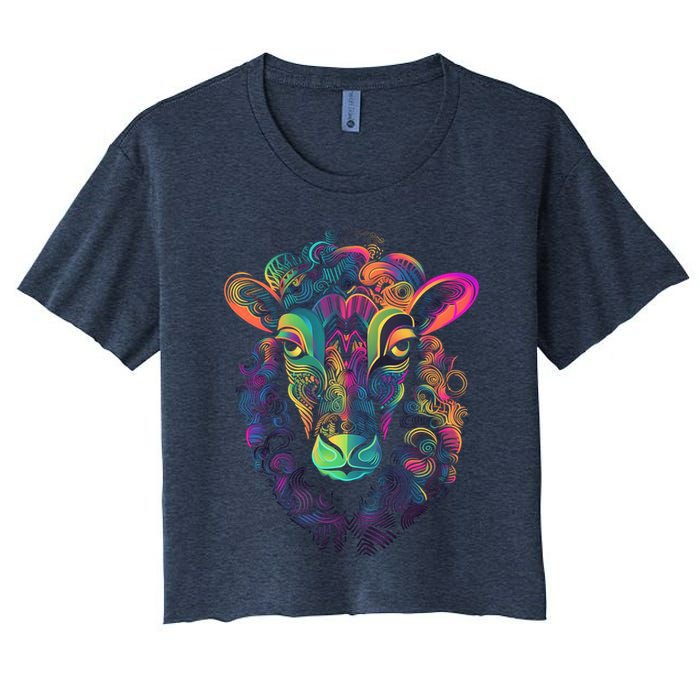 Graffiti Pop Art Of Sheep Animal Graphic Tees For Crop Top