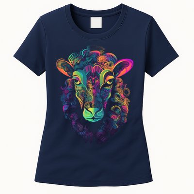 Graffiti Pop Art Of Sheep Animal Graphic Tees For Womens T-Shirt