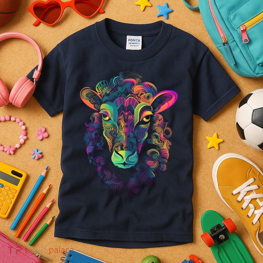 Graffiti Pop Art Of Sheep Animal Graphic Tees For Kids T-Shirt