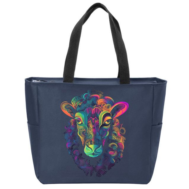 Graffiti Pop Art Of Sheep Animal Graphic Tees For Zip Tote Bag