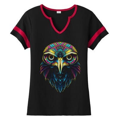 Graffiti Pop Art Of Eagle Animal Graphic Tees For Ladies Halftime Notch Neck Tee