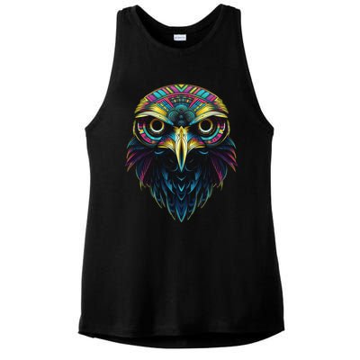 Graffiti Pop Art Of Eagle Animal Graphic Tees For Ladies PosiCharge Tri-Blend Wicking Tank