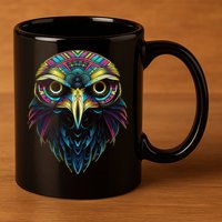 Graffiti Pop Art Of Eagle Animal Graphic Tees For 11oz C Handle Ceramic Mug