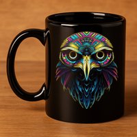 Graffiti Pop Art Of Eagle Animal Graphic Tees For 11oz C Handle Ceramic Mug