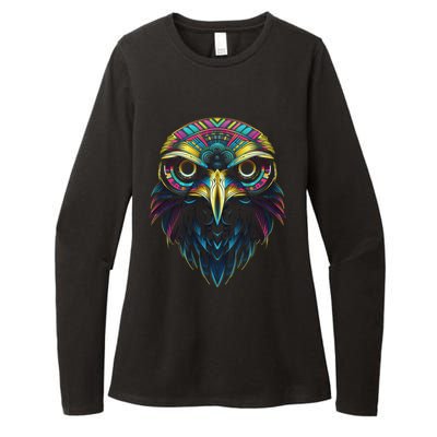 Graffiti Pop Art Of Eagle Animal Graphic Tees For Womens CVC Long Sleeve Shirt