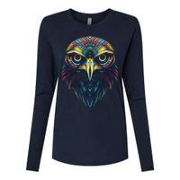 Graffiti Pop Art Of Eagle Animal Graphic Tees For Womens Cotton Relaxed Long Sleeve T-Shirt