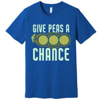 Give Peas A Chance Funny Veggie Veganism Food Cool Gift Premium T-Shirt