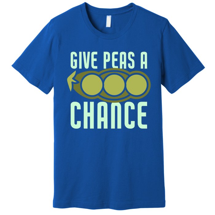 Give Peas A Chance Funny Veggie Veganism Food Cool Gift Premium T-Shirt