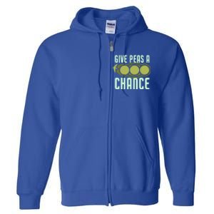 Give Peas A Chance Funny Veggie Veganism Food Cool Gift Full Zip Hoodie