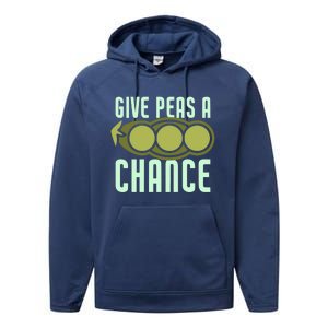 Give Peas A Chance Funny Veggie Veganism Food Cool Gift Performance Fleece Hoodie