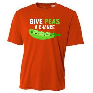 Give Peas A Chance Funny Veganism Veggie Funny Gift Cooling Performance Crew T-Shirt