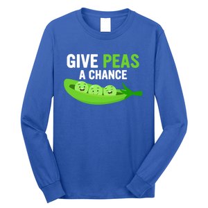 Give Peas A Chance Funny Veganism Veggie Funny Gift Long Sleeve Shirt