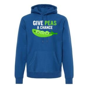 Give Peas A Chance Funny Veganism Veggie Funny Gift Premium Hoodie