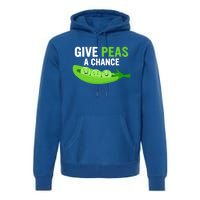 Give Peas A Chance Funny Veganism Veggie Funny Gift Premium Hoodie