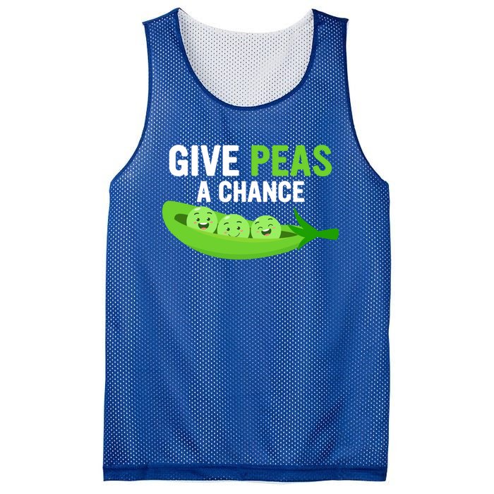 Give Peas A Chance Funny Veganism Veggie Funny Gift Mesh Reversible Basketball Jersey Tank