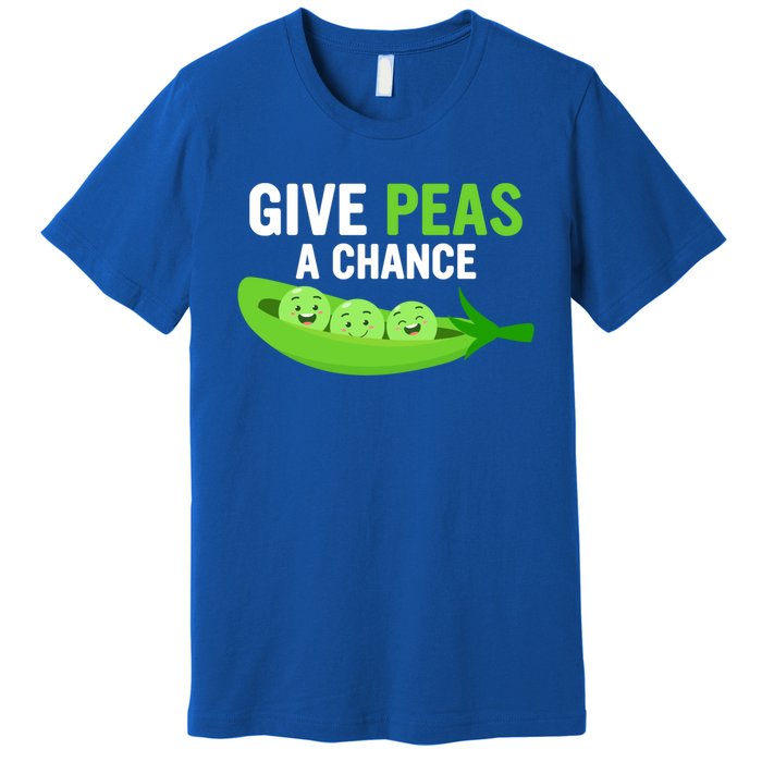 Give Peas A Chance Funny Veganism Veggie Funny Gift Premium T-Shirt