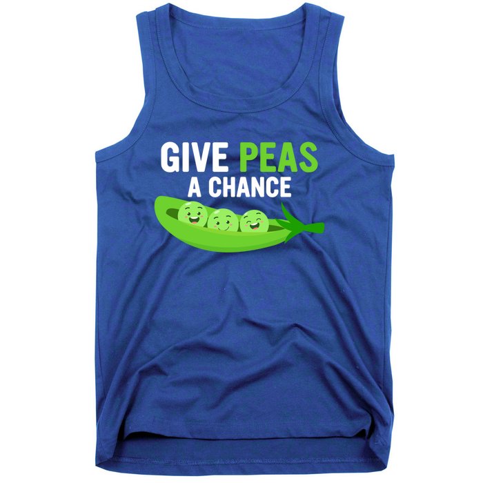 Give Peas A Chance Funny Veganism Veggie Funny Gift Tank Top