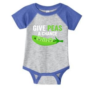 Give Peas A Chance Funny Veganism Veggie Funny Gift Infant Baby Jersey Bodysuit