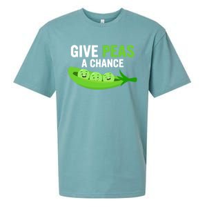 Give Peas A Chance Funny Veganism Veggie Funny Gift Sueded Cloud Jersey T-Shirt