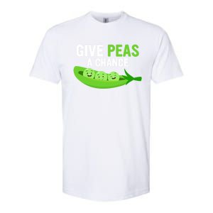 Give Peas A Chance Funny Veganism Veggie Funny Gift Softstyle CVC T-Shirt