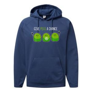 Give Peas A Chance Foodie Or Cook Performance Fleece Hoodie