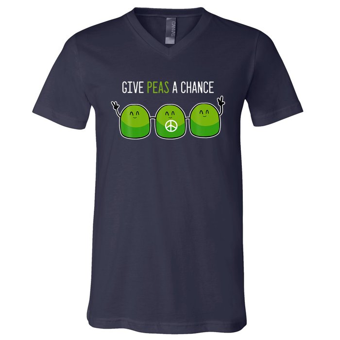 Give Peas A Chance Foodie Or Cook V-Neck T-Shirt