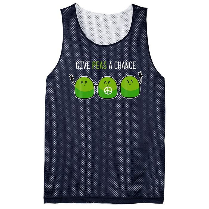 Give Peas A Chance Foodie Or Cook Mesh Reversible Basketball Jersey Tank