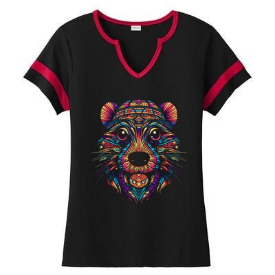 Graffiti Pop Art Of Beaver Animal Graphic Tees For Ladies Halftime Notch Neck Tee