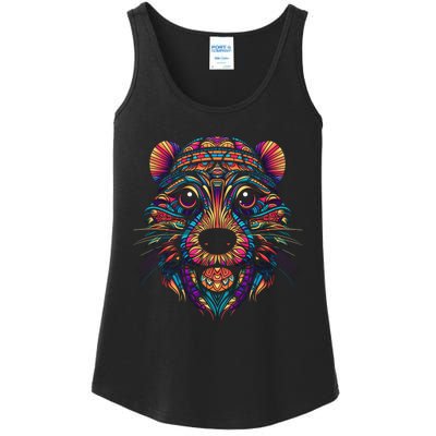 Graffiti Pop Art Of Beaver Animal Graphic Tees For Ladies Essential Tank