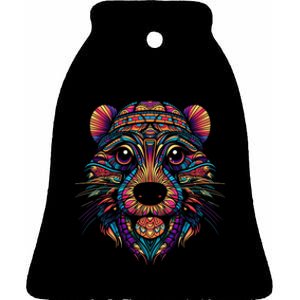 Graffiti Pop Art Of Beaver Animal Graphic Tees For Ceramic Bell Ornament