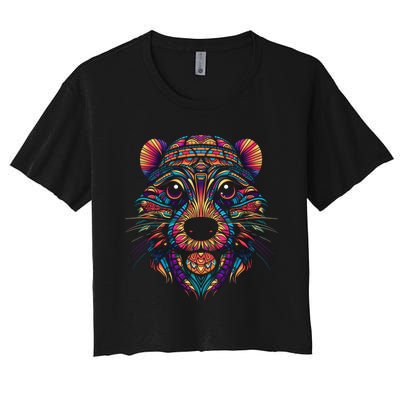 Graffiti Pop Art Of Beaver Animal Graphic Tees For Women's Crop Top Tee