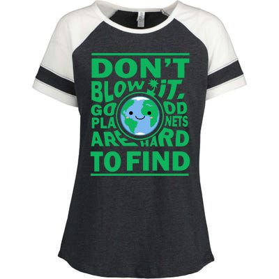 Good Planets Are Hard To Find Earth Day Enza Ladies Jersey Colorblock Tee