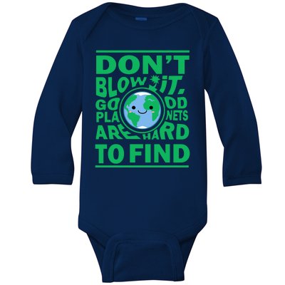 Good Planets Are Hard To Find Earth Day Baby Long Sleeve Bodysuit