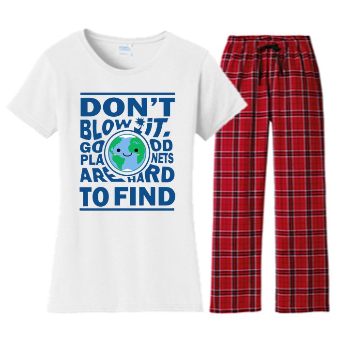 Good Planets Are Hard To Find Earth Day Women's Flannel Pajama Set