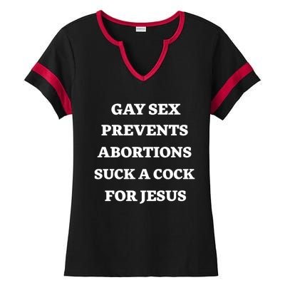 Gay sex Prevents Abortions Suck A Cock For Jesus Funny Saying Quote Sarcastic Ladies Halftime Notch Neck Tee