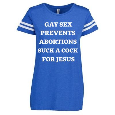 Gay sex Prevents Abortions Suck A Cock For Jesus Funny Saying Quote Sarcastic Enza Ladies Jersey Football T-Shirt