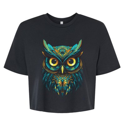 Graffiti Pop Art Of Owl Animal Graphic Tees For Bella+Canvas Jersey Crop Tee