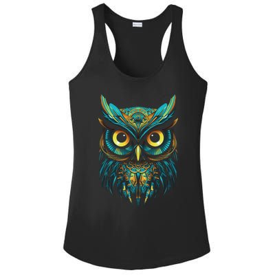 Graffiti Pop Art Of Owl Animal Graphic Tees For Ladies PosiCharge Competitor Racerback Tank