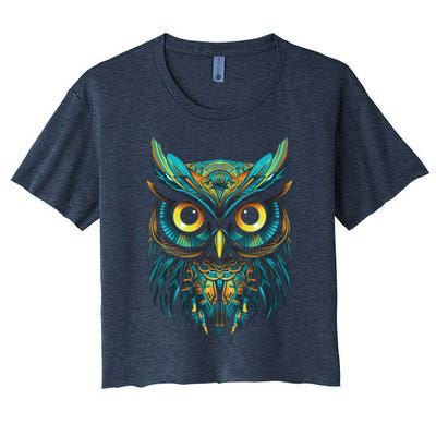 Graffiti Pop Art Of Owl Animal Graphic Tees For Women's Crop Top Tee