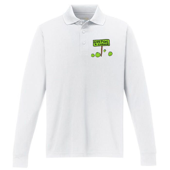 Give Peas A Chance Performance Long Sleeve Polo