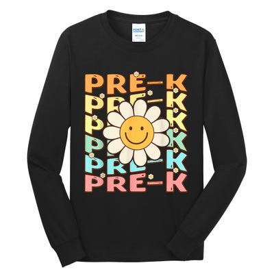 Groovy Prek Back To School Funny First Day Of Prek Tall Long Sleeve T-Shirt