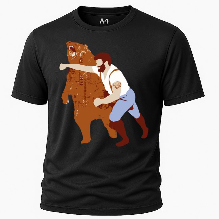 Guy Punching Bear Cooling Performance Crew T-Shirt