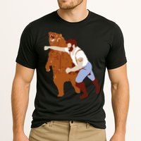 Guy Punching Bear Cooling Performance Crew T-Shirt