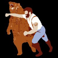 Guy Punching Bear Apron