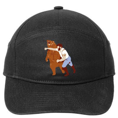 Guy Punching Bear 7-Panel Snapback Hat