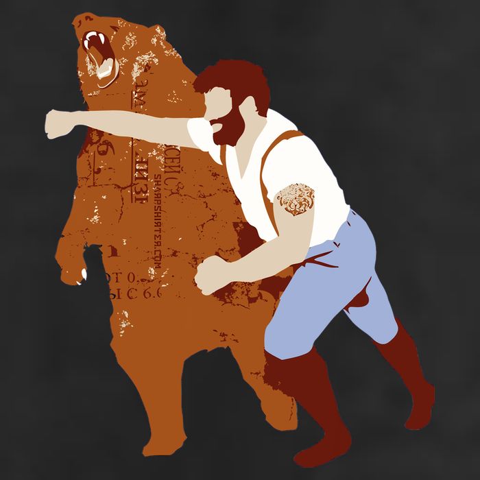 Guy Punching Bear Adult Drive Performance Visor
